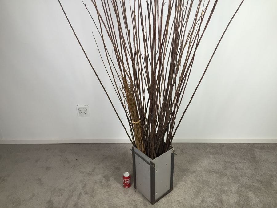 Custom Industrial Metal Sculpture Planter By Karen Dugan Hand Signed [Photo 14]