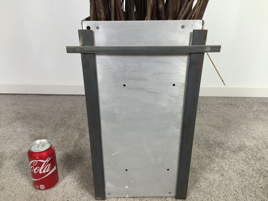 Custom Industrial Metal Sculpture Planter By Karen Dugan Hand Signed [Photo 3]