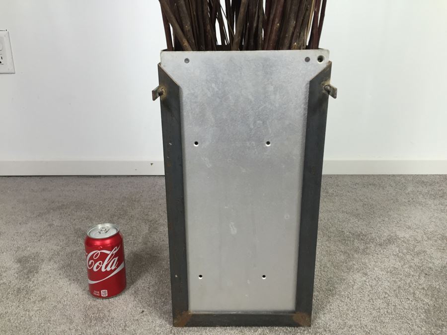 Custom Industrial Metal Sculpture Planter By Karen Dugan Hand Signed [Photo 7]