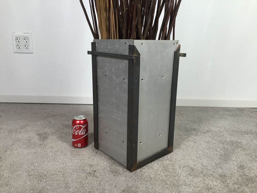 Custom Industrial Metal Sculpture Planter By Karen Dugan Hand Signed [Photo 11]