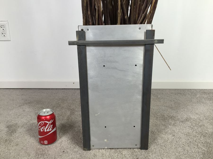 Custom Industrial Metal Sculpture Planter By Karen Dugan Hand Signed [Photo 5]