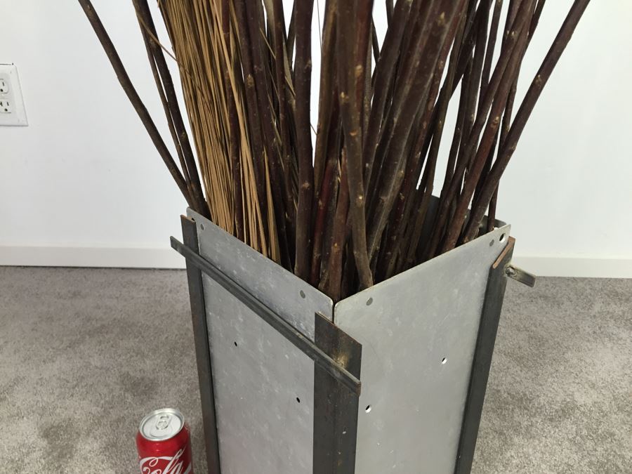 Custom Industrial Metal Sculpture Planter By Karen Dugan Hand Signed [Photo 10]