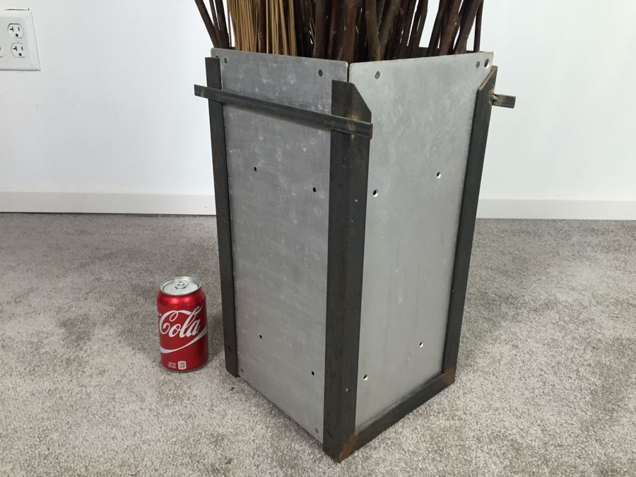 Custom Industrial Metal Sculpture Planter By Karen Dugan Hand Signed [Photo 9]