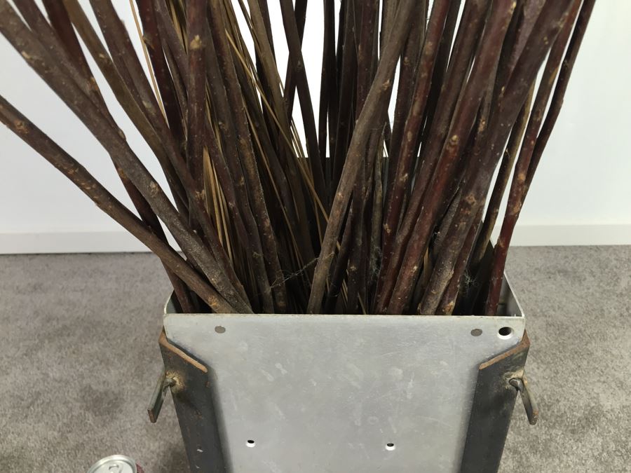 Custom Industrial Metal Sculpture Planter By Karen Dugan Hand Signed [Photo 8]