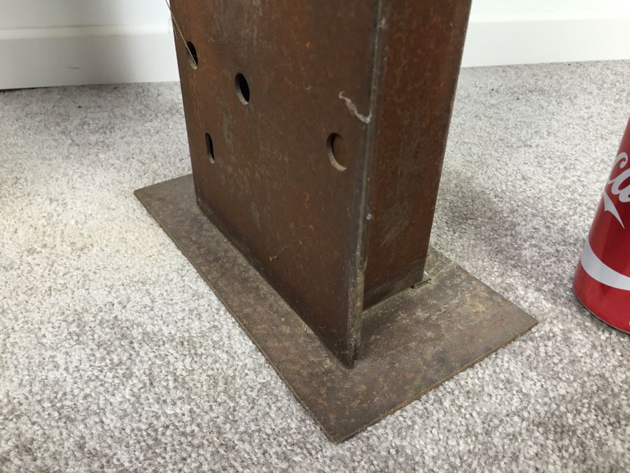 Custom Industrial Metal Sculpture Planter By Karen Dugan Hand Signed [Photo 17]