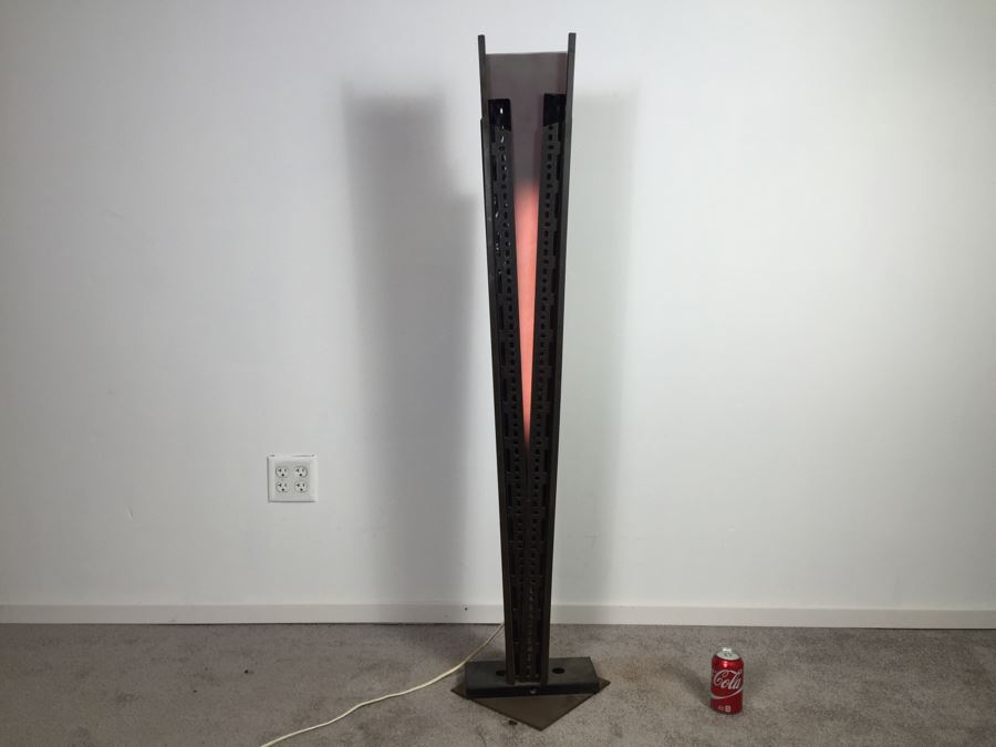 Custom Industrial Metal Sculpture Floor Lamp By Karen Dugan Hand Signed [Photo 7]