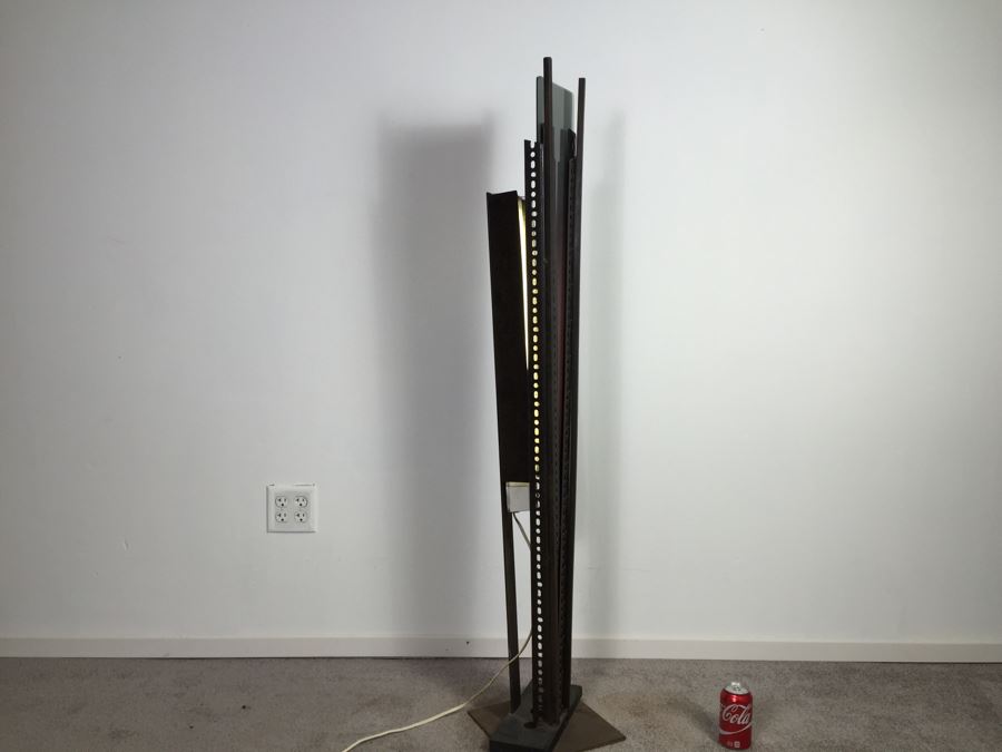 Custom Industrial Metal Sculpture Floor Lamp By Karen Dugan Hand Signed [Photo 14]