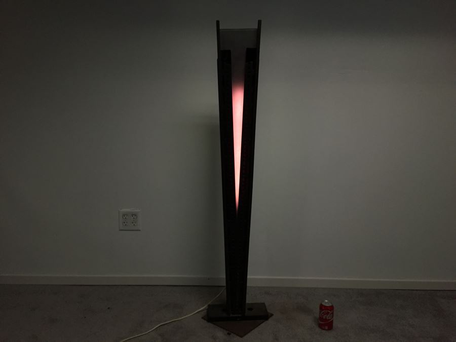 Custom Industrial Metal Sculpture Floor Lamp By Karen Dugan Hand Signed [Photo 6]