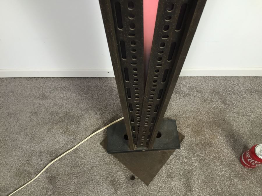Custom Industrial Metal Sculpture Floor Lamp By Karen Dugan Hand Signed [Photo 11]