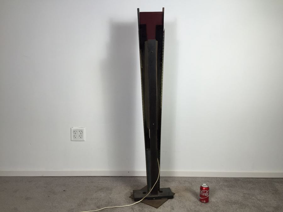 Custom Industrial Metal Sculpture Floor Lamp By Karen Dugan Hand Signed [Photo 17]