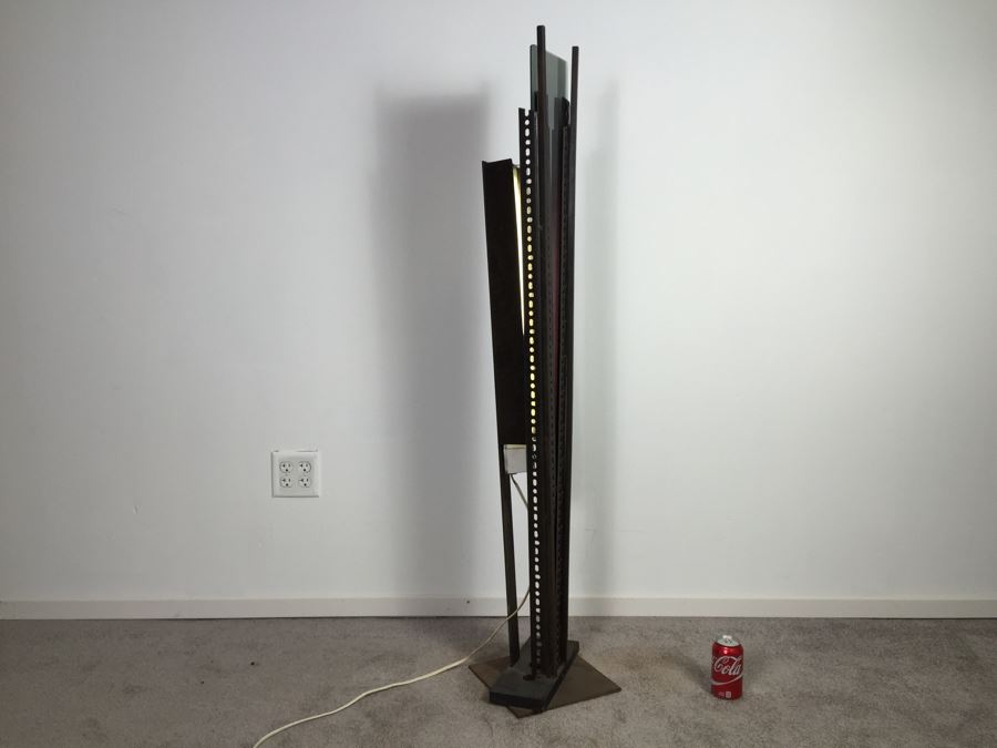 Custom Industrial Metal Sculpture Floor Lamp By Karen Dugan Hand Signed [Photo 15]