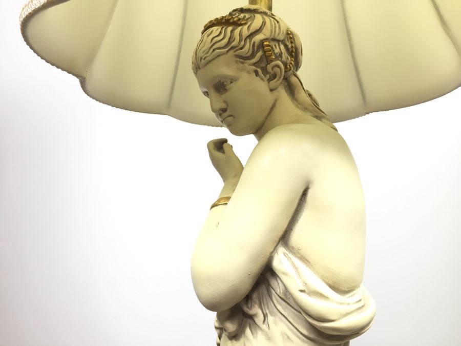 Large Stunning White And Gold Woman Table Lamp [Photo 11]