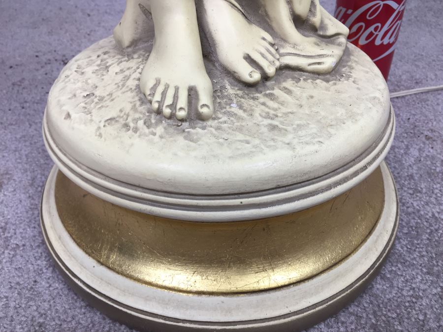 Large Stunning White And Gold Woman Table Lamp [Photo 7]