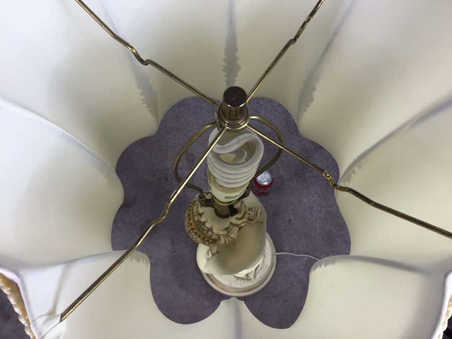 Large Stunning White And Gold Woman Table Lamp [Photo 14]