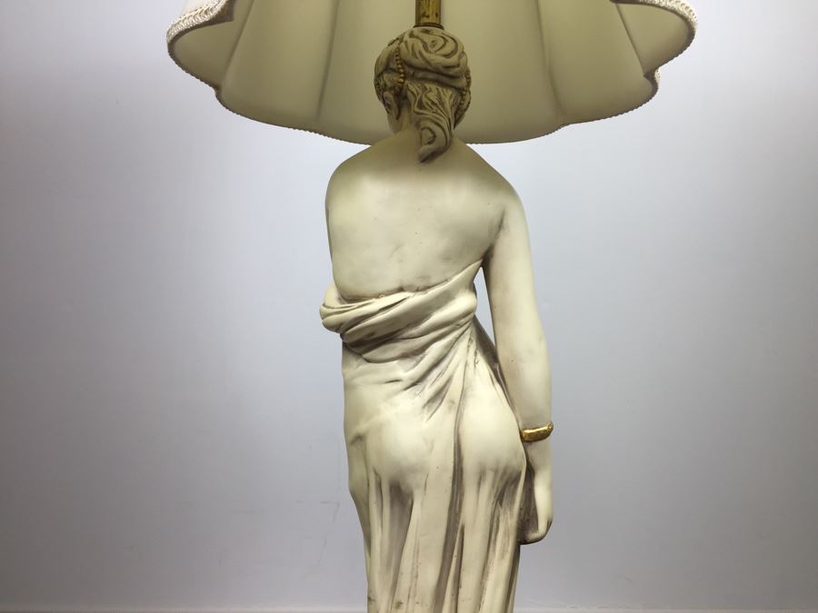 Large Stunning White And Gold Woman Table Lamp [Photo 9]