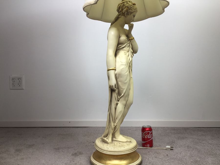 Large Stunning White And Gold Woman Table Lamp [Photo 8]
