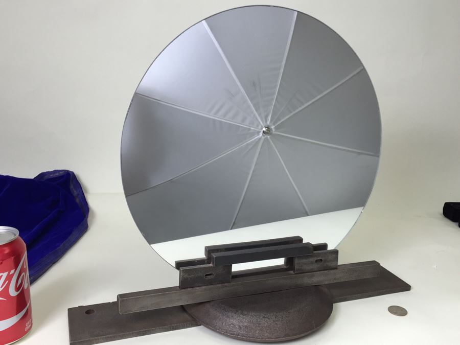 FABULOUS Custom Industrial Metal Sculpture Art Deco Style Vanity Mirror Crafted And Hand Signed By Karen Dugan [Photo 5]