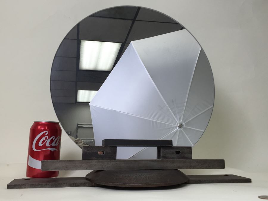 FABULOUS Custom Industrial Metal Sculpture Art Deco Style Vanity Mirror Crafted And Hand Signed By Karen Dugan [Photo 12]