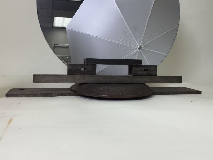 FABULOUS Custom Industrial Metal Sculpture Art Deco Style Vanity Mirror Crafted And Hand Signed By Karen Dugan [Photo 10]