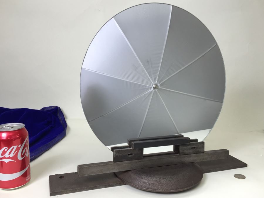 FABULOUS Custom Industrial Metal Sculpture Art Deco Style Vanity Mirror Crafted And Hand Signed By Karen Dugan [Photo 4]