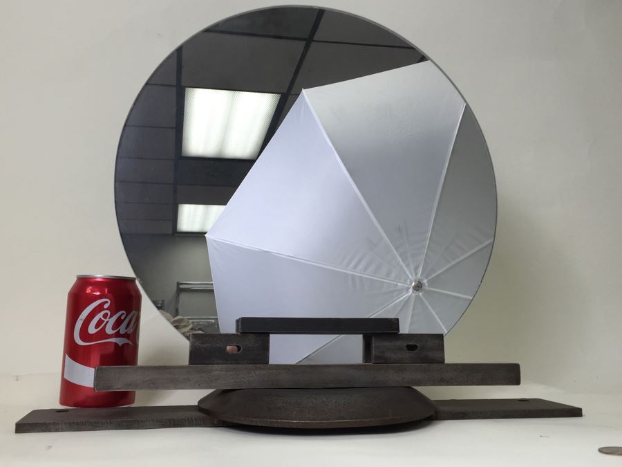 FABULOUS Custom Industrial Metal Sculpture Art Deco Style Vanity Mirror Crafted And Hand Signed By Karen Dugan [Photo 13]