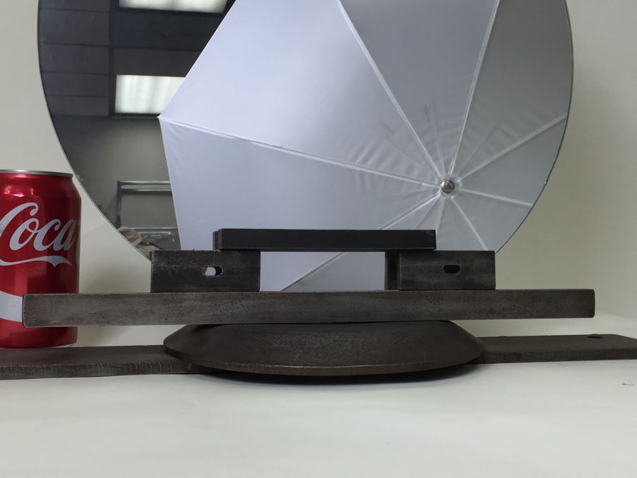 FABULOUS Custom Industrial Metal Sculpture Art Deco Style Vanity Mirror Crafted And Hand Signed By Karen Dugan [Photo 14]