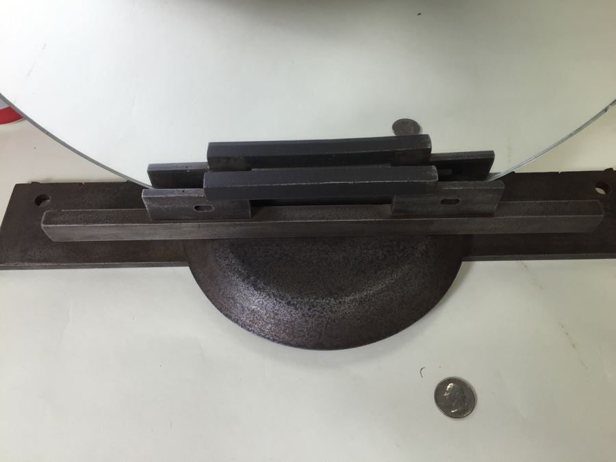 FABULOUS Custom Industrial Metal Sculpture Art Deco Style Vanity Mirror Crafted And Hand Signed By Karen Dugan [Photo 18]