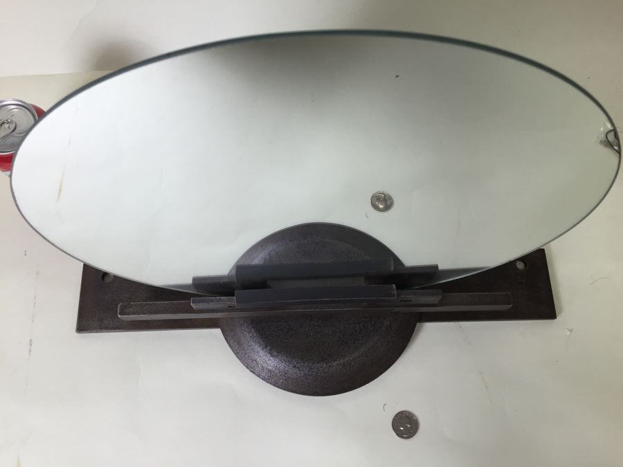 FABULOUS Custom Industrial Metal Sculpture Art Deco Style Vanity Mirror Crafted And Hand Signed By Karen Dugan [Photo 17]