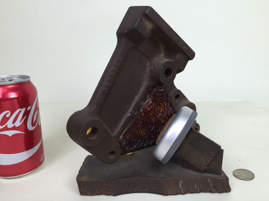 Custom Industrial Metal Sculpture With Marbles Back Light By Karen Dugan Hand Signed [Photo 10]