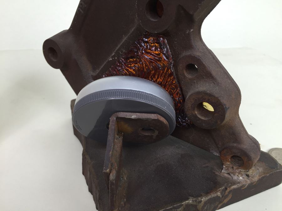 Custom Industrial Metal Sculpture With Marbles Back Light By Karen Dugan Hand Signed [Photo 3]