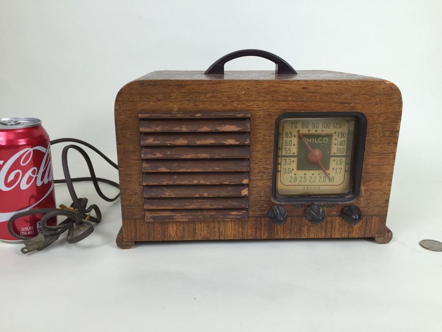 Vintage Art Deco Philco Wooden Tube Police Radio - May Need Servicing And Rewiring [Photo 1]