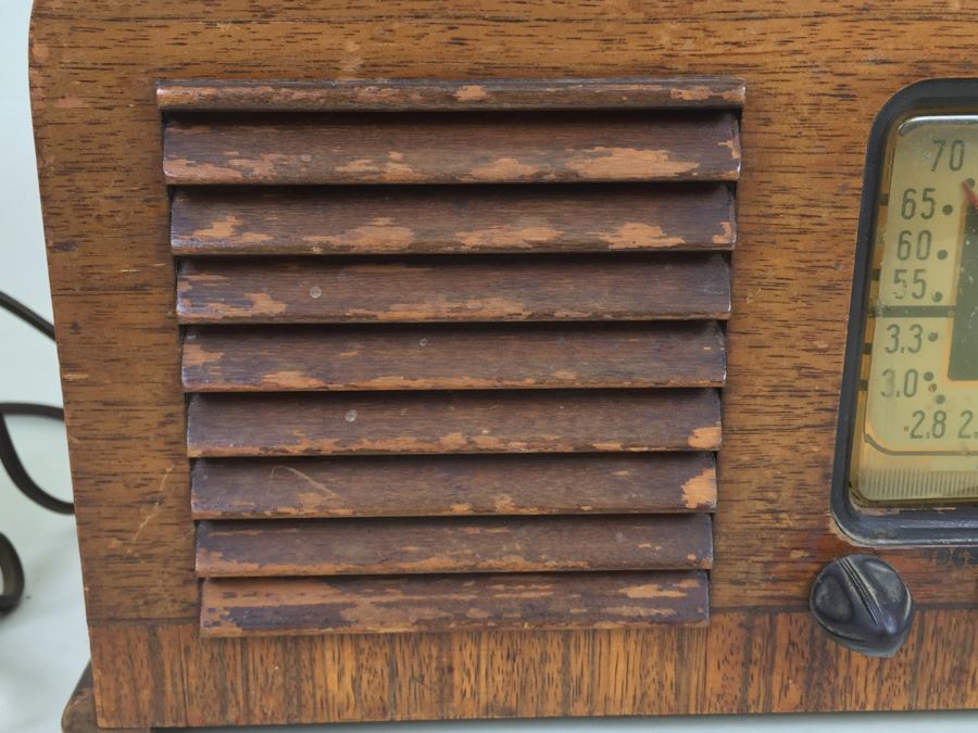 Vintage Art Deco Philco Wooden Tube Police Radio - May Need Servicing And Rewiring [Photo 12]