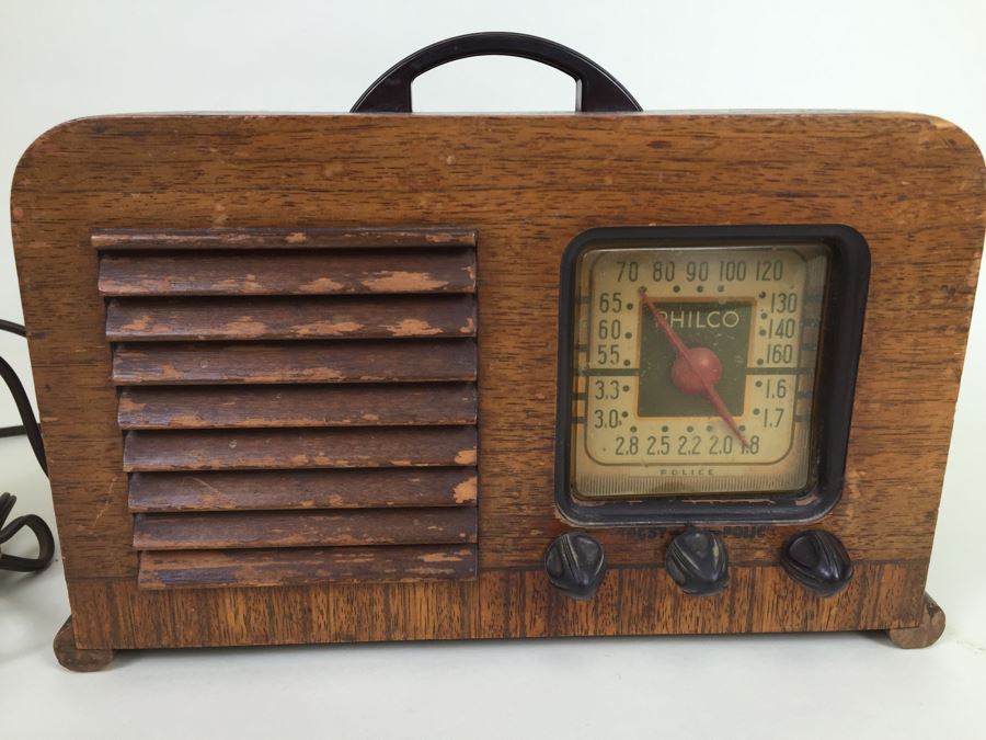 Vintage Art Deco Philco Wooden Tube Police Radio - May Need Servicing And Rewiring [Photo 5]