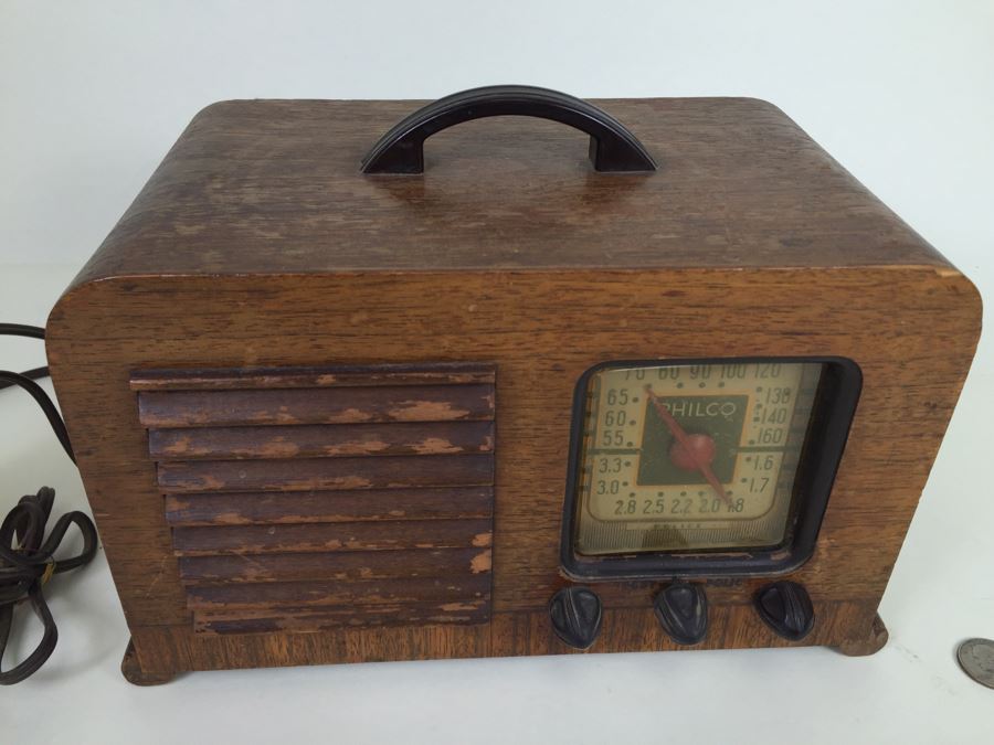 Vintage Art Deco Philco Wooden Tube Police Radio - May Need Servicing And Rewiring [Photo 13]