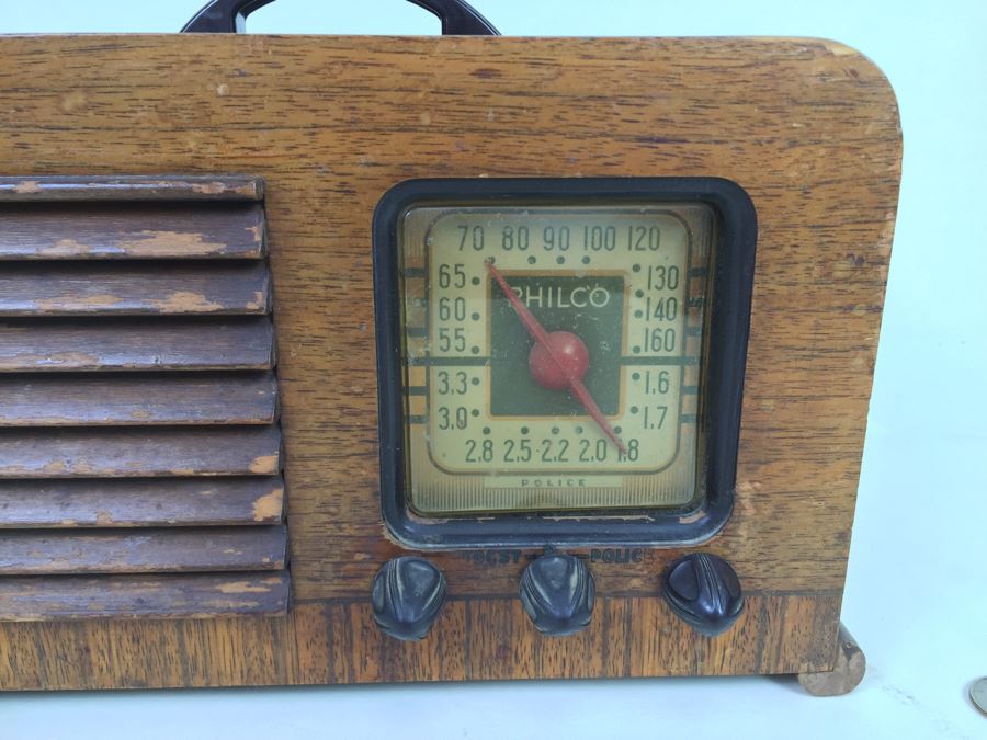 Vintage Art Deco Philco Wooden Tube Police Radio - May Need Servicing And Rewiring [Photo 6]