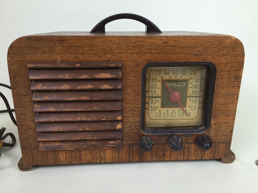 Vintage Art Deco Philco Wooden Tube Police Radio - May Need Servicing And Rewiring [Photo 4]