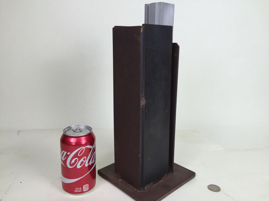 Custom Industrial Art Deco Style Metal Sculpture By Karen Dugan Hand Signed [Photo 8]