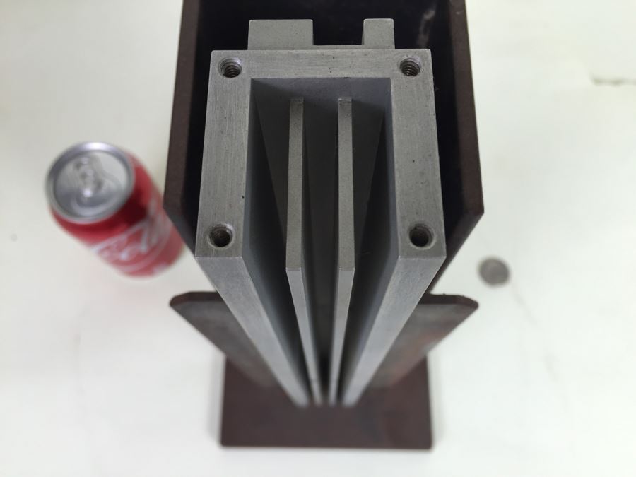 Custom Industrial Art Deco Style Metal Sculpture By Karen Dugan Hand Signed [Photo 3]