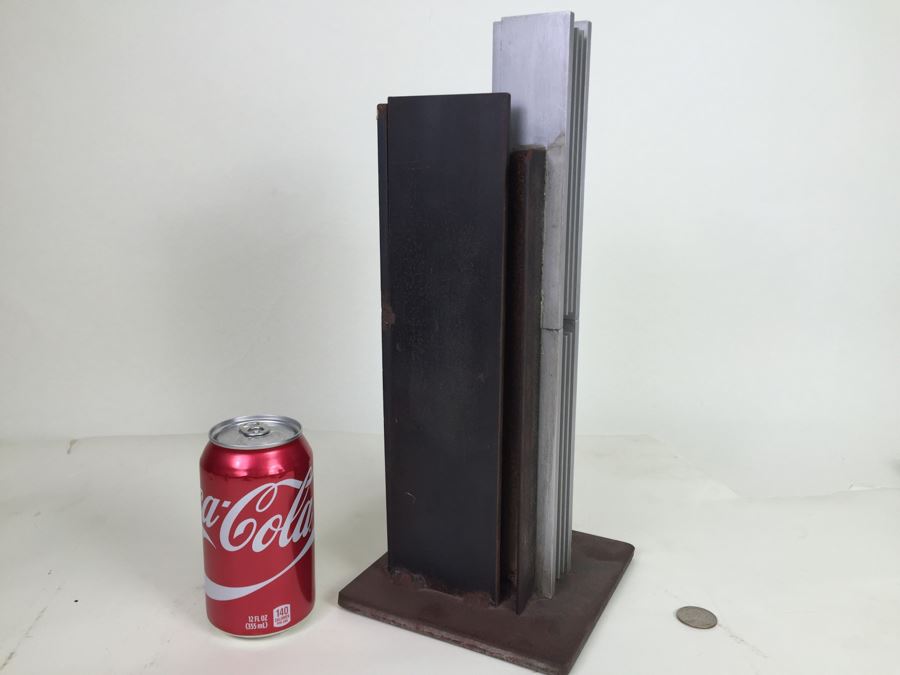 Custom Industrial Art Deco Style Metal Sculpture By Karen Dugan Hand Signed [Photo 7]