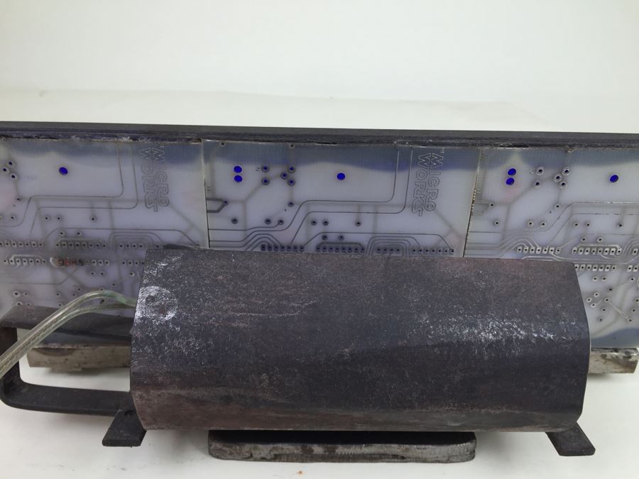 Custom Industrial Meets Technology Metal Sculpture Circuit Board Table Lamp By Karen Dugan Hand Signed [Photo 10]