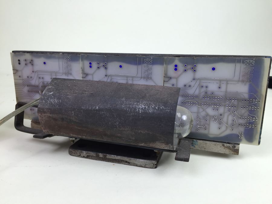 Custom Industrial Meets Technology Metal Sculpture Circuit Board Table Lamp By Karen Dugan Hand Signed [Photo 8]