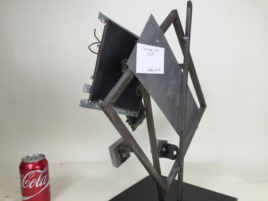 Custom Industrial Meets Electronics Metal Sculpture By Karen Dugan Hand Signed Titled 'Inside Out' [Photo 3]