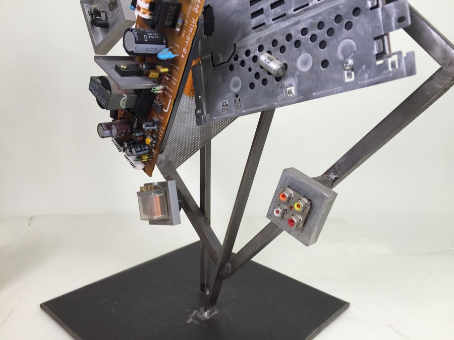 Custom Industrial Meets Electronics Metal Sculpture By Karen Dugan Hand Signed Titled 'Inside Out' [Photo 19]