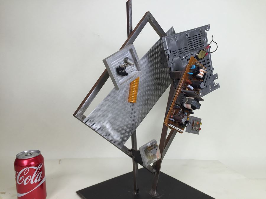 Custom Industrial Meets Electronics Metal Sculpture By Karen Dugan Hand Signed Titled 'Inside Out' [Photo 14]