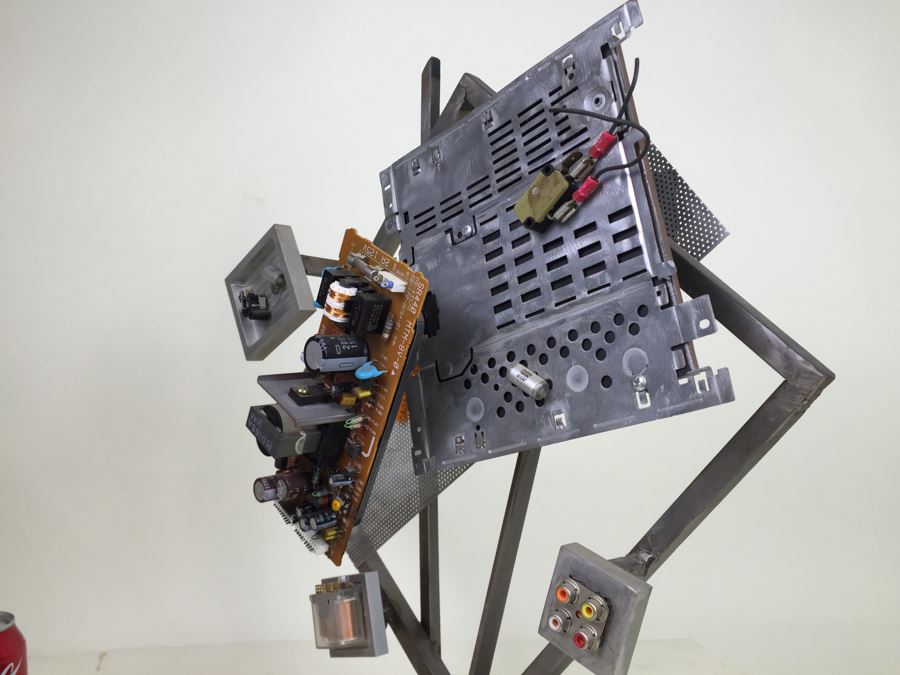 Custom Industrial Meets Electronics Metal Sculpture By Karen Dugan Hand Signed Titled 'Inside Out' [Photo 18]