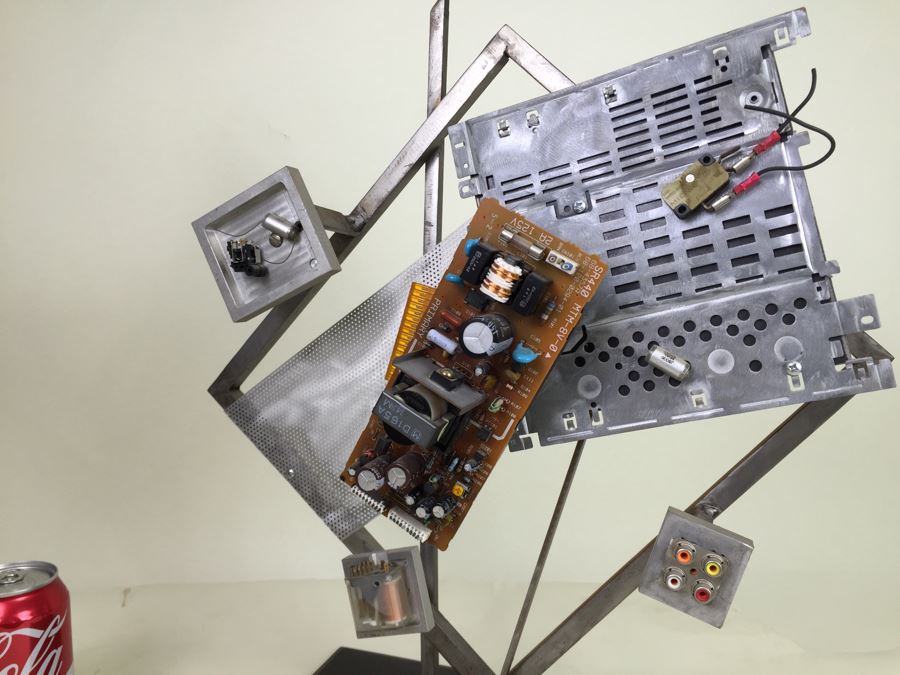 Custom Industrial Meets Electronics Metal Sculpture By Karen Dugan Hand Signed Titled 'Inside Out' [Photo 21]