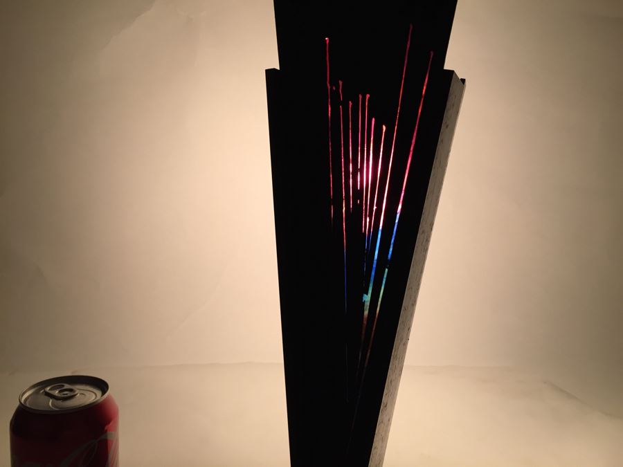 Custom Industrial Metal Sculpture Table Lamp By Karen Dugan Hand Signed [Photo 3]