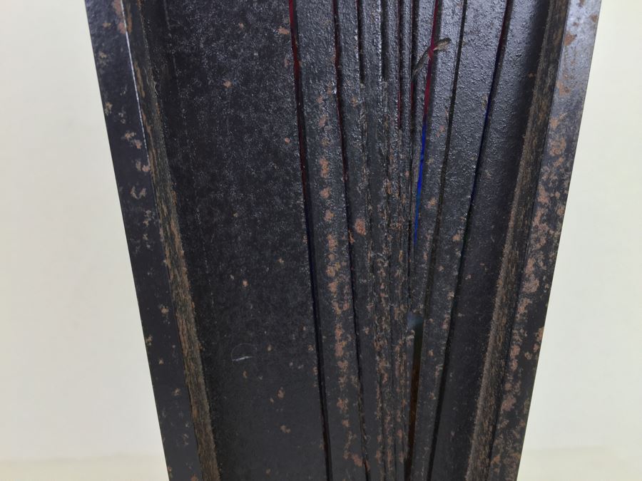 Custom Industrial Metal Sculpture Table Lamp By Karen Dugan Hand Signed [Photo 9]