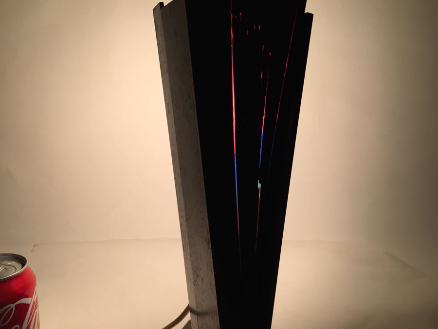 Custom Industrial Metal Sculpture Table Lamp By Karen Dugan Hand Signed [Photo 18]