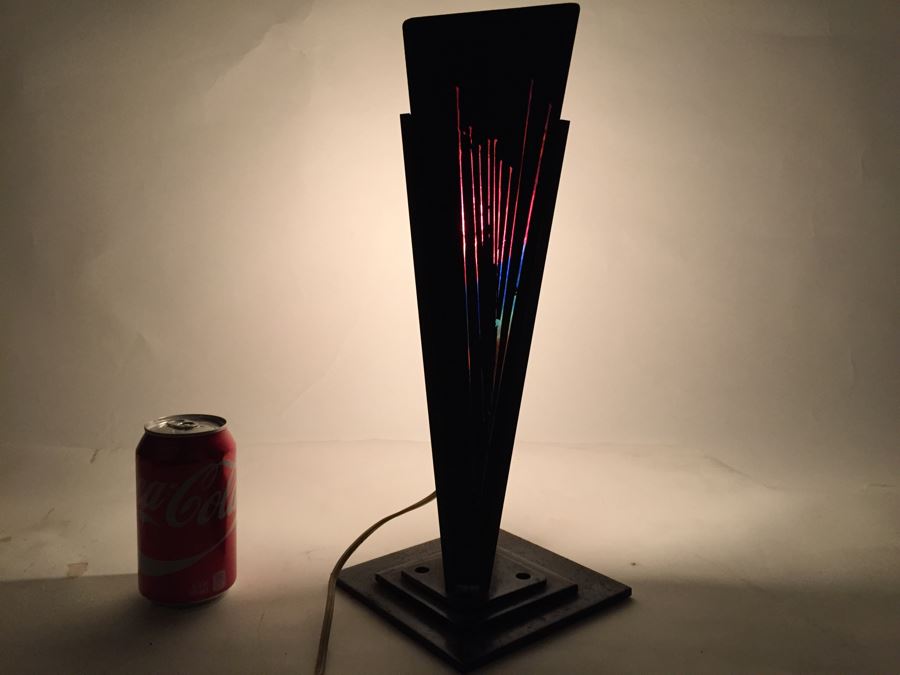 Custom Industrial Metal Sculpture Table Lamp By Karen Dugan Hand Signed [Photo 2]